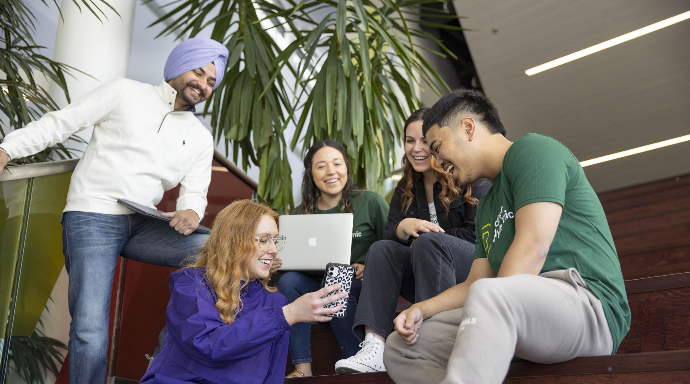 Students meeting inside Gary W. Harris Canada Games Centre