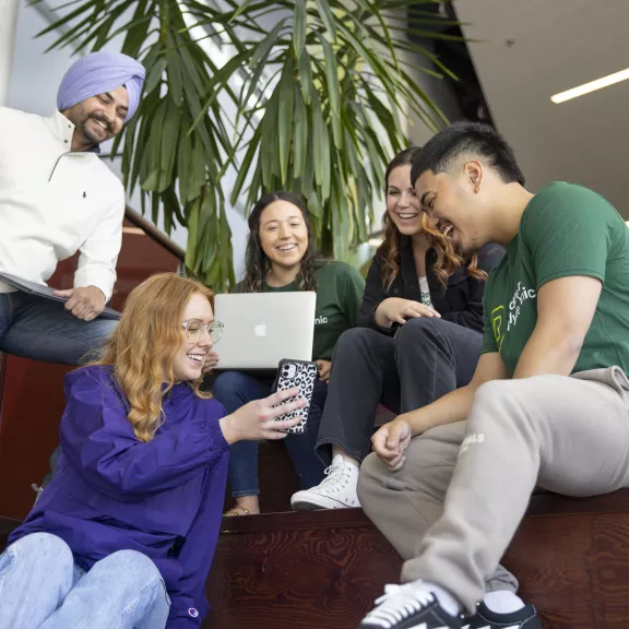 Students meeting inside Gary W. Harris Canada Games Centre