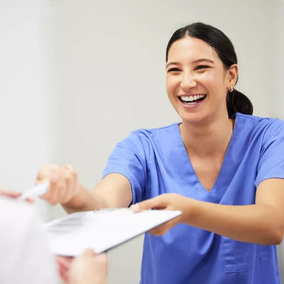 RDP nursing student with patient