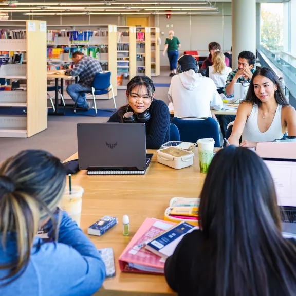 RDP students working in library